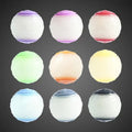 TPR rubber dog toy ball with squeaker in assorted colour combinations, 6.5cm diameter