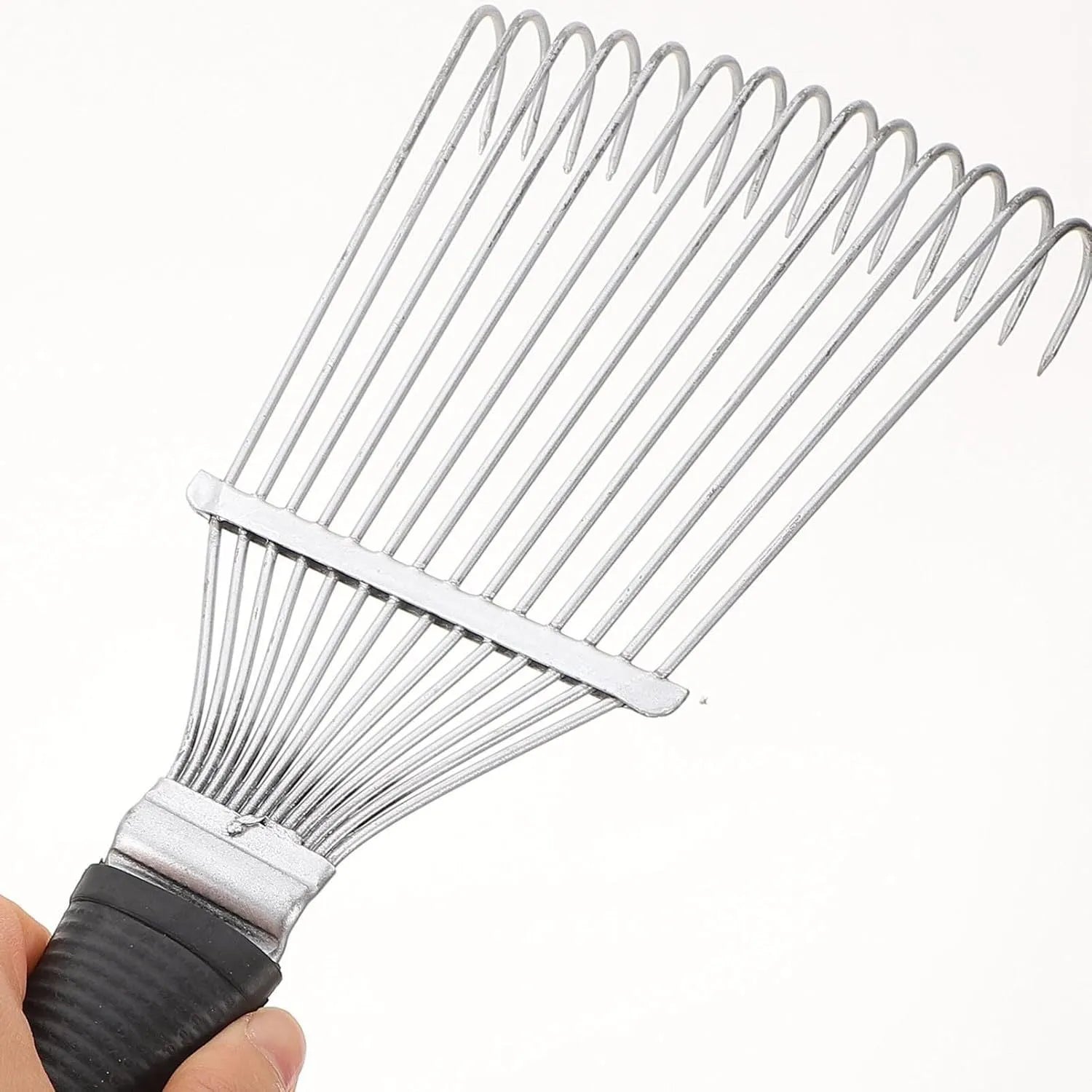 Stainless steel dematting brush rake comb for pet and livestock grooming.
