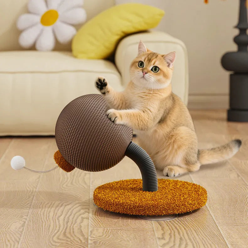 Hemp rope cat scratch board with cat toy design in large or small size