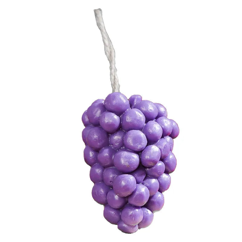 Purple and green grape handmade soap bars with grape cluster design weighing 80g