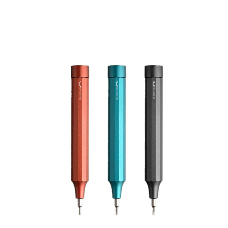 24-in-1 aluminium repair screwdriver set with magnetic bit storage, shown in slate black, for mobile phone and computer disassembly.