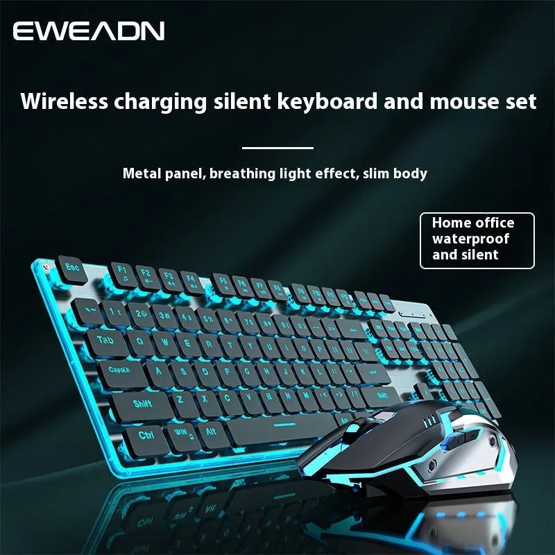 Wireless mute Bluetooth keyboard with backlight for mobile phones and tablets