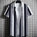 Men's linen short sleeve t-shirt with 3D printed striped pattern in a solid colour.