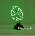 Minimalist bamboo shape desktop lamp with white tube and green light