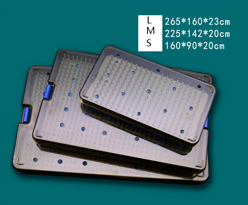 Silicone disinfection box for UV sterilisers in large, medium, and small sizes.