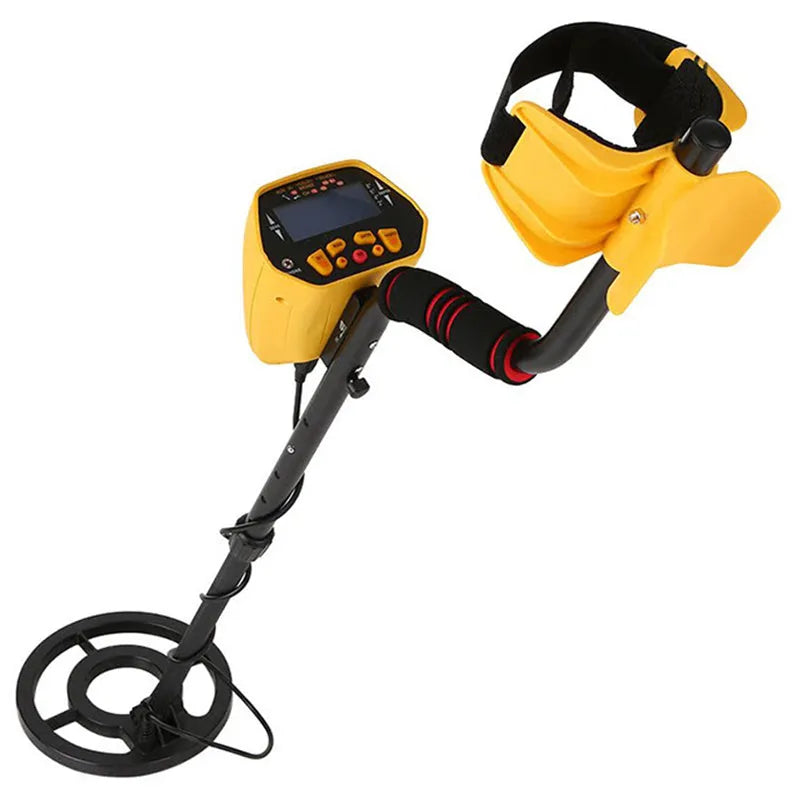 GC1028 black and yellow professional metal detector with LCD display and waterproof search coil