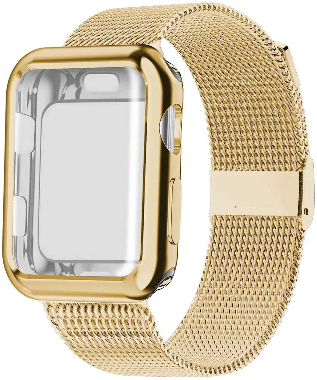 Magnetic metal Milanese loop Apple Watch band with TPU lining shown in multiple colours