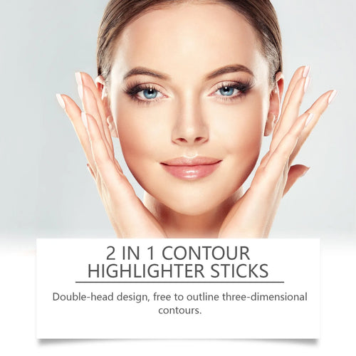 A 2-in-1 dual-tip makeup outline highlighter pencil for eyebrows and lips in three colour options.