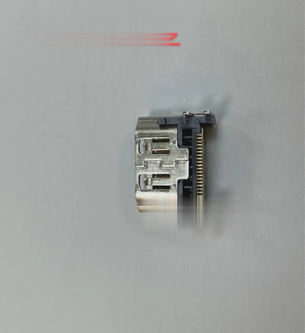 Silver metal HDMI interface socket for gaming console repair and port replacement