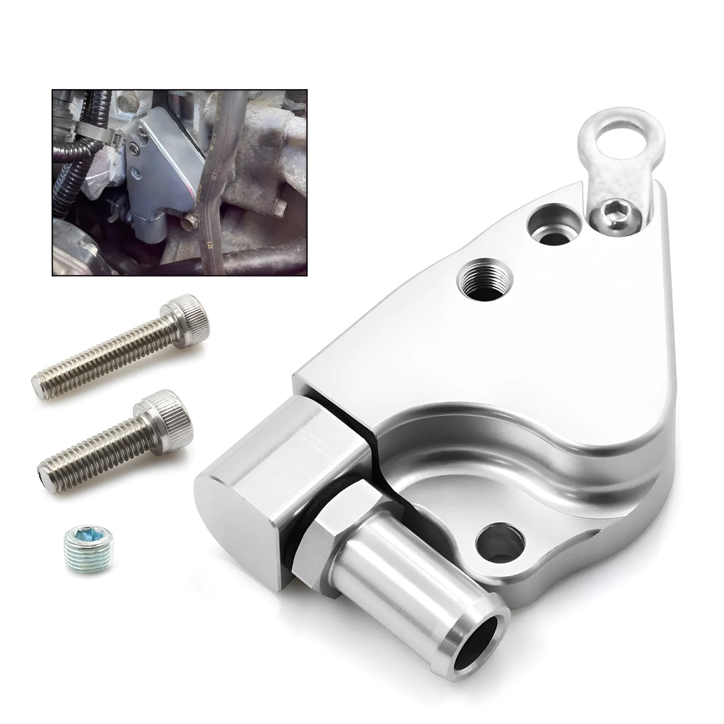 Aluminium intake manifold coolant adapter for Honda K20 and K24 engines with O-rings