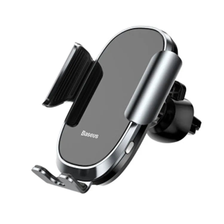 Universal smart car phone mount bracket in black, blue, and silvery grey colours.