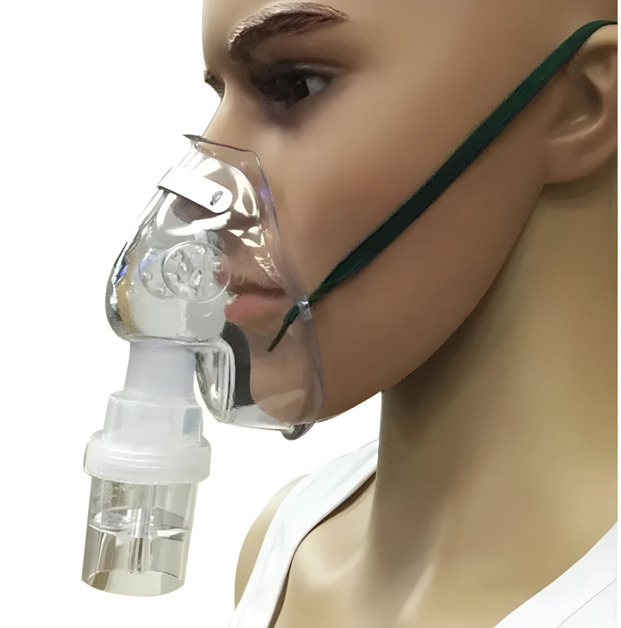 Soft silicone rubber mask aid for medical face masks showing adjustable ear loop design
