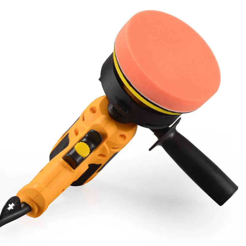 Yellow 700W car polishing machine with 125mm disc and copper motor construction