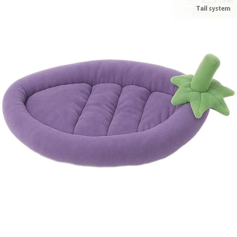 Removable washable dog and cat bed mat in brown, shown in L size (70x45 cm).