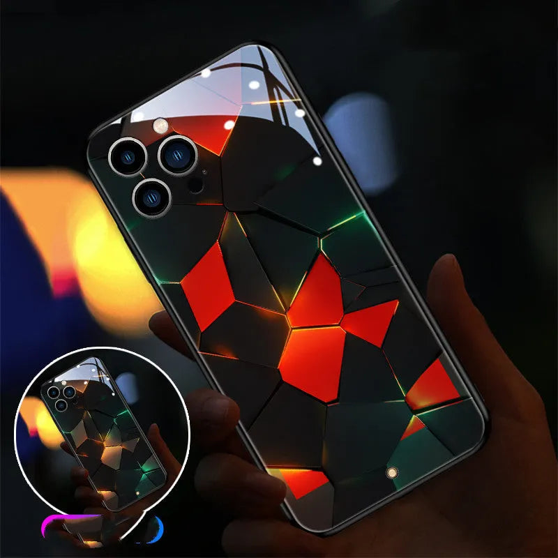 Xpress 14 mobile phone case with tempered glass protection and incoming light indicator for iPhone