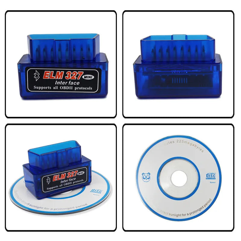 Bluetooth OBD2 diagnostic scanner for reading engine fault codes and monitoring live vehicle data.