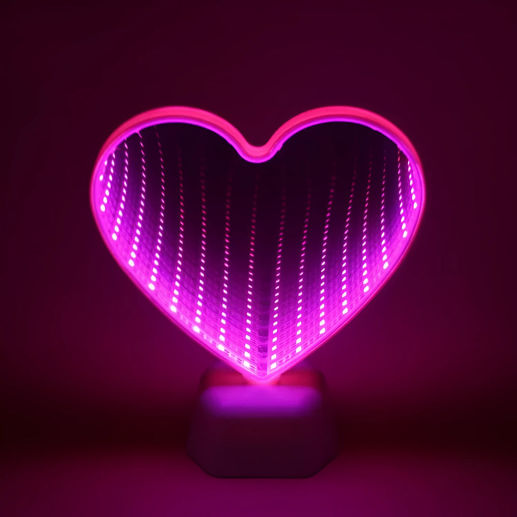 Rose red LED decorative tunnel light with dual-sided illumination measuring 16cm wide by 19cm tall