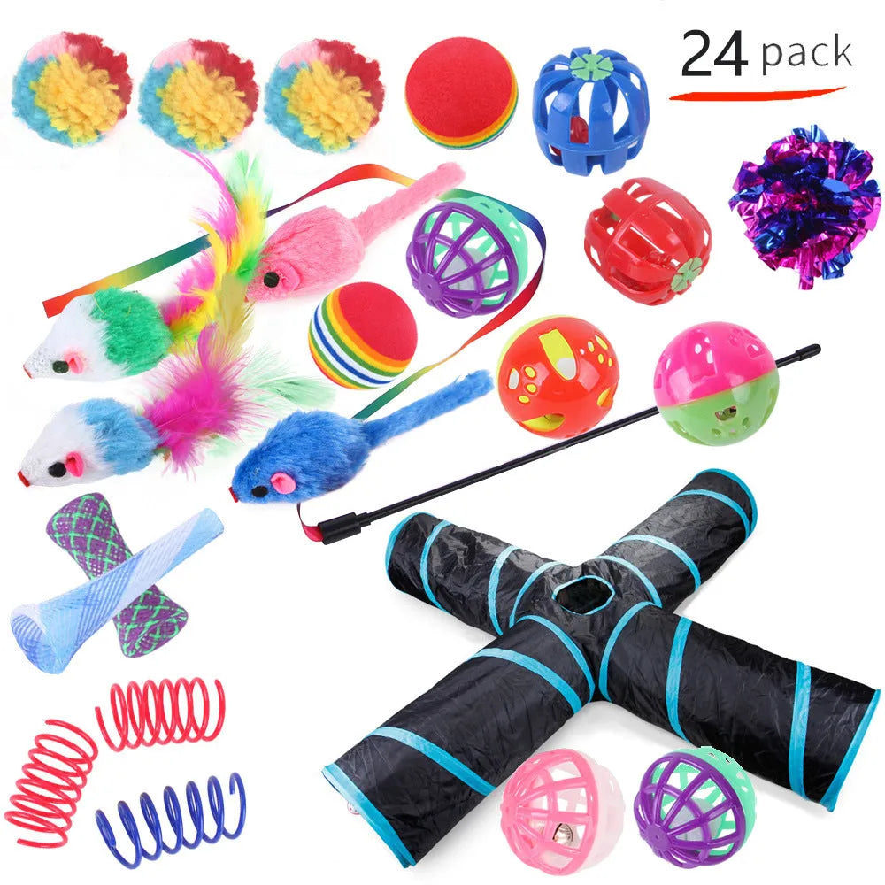 Plastic cat channel tunnel toy in various colours for indoor pet play