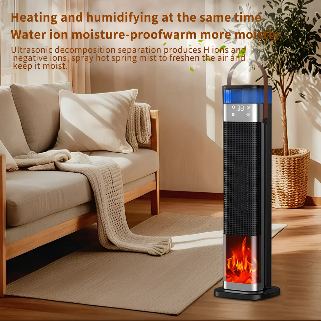 Tall vertical tower heater with remote control for 21-30 square metre rooms