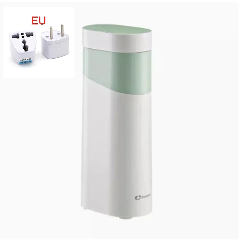Small black or green desktop instant water dispenser with digital display and nano heating film.