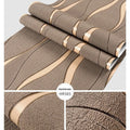 Curve stripe pattern 3D wallpaper roll in light grey and dark brown deerskin velvet colours