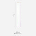 Lengthened crochet hook set showing multiple sizes with protective caps on ergonomic handles