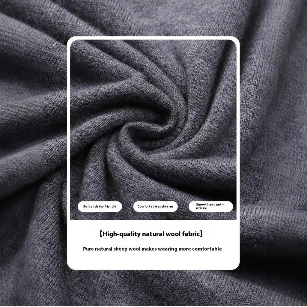 Men's regular fit pullover sweater in standard wool, shown in light grey colour.