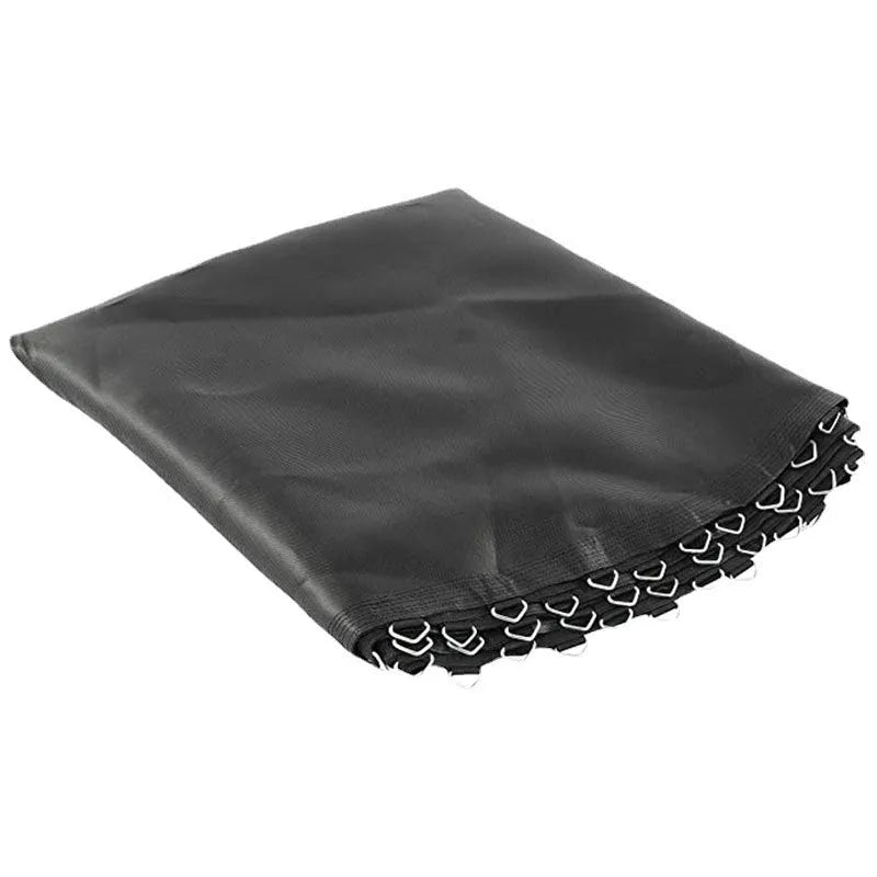 Large round trampoline elastic fabric bungee accessory with button fasteners on a white background.