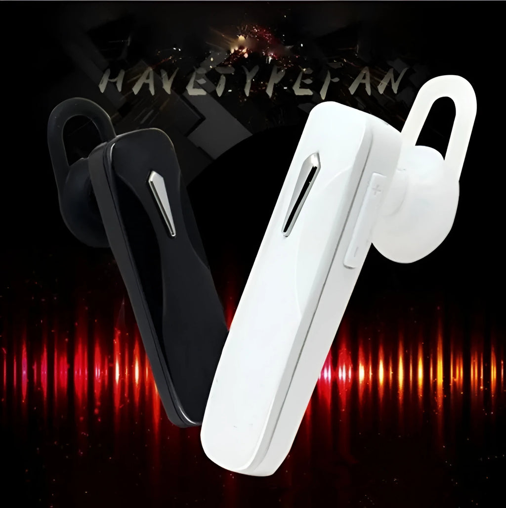 M163 Bluetooth 4.1 car headset in black or white with stereo controls and hands-free calling features