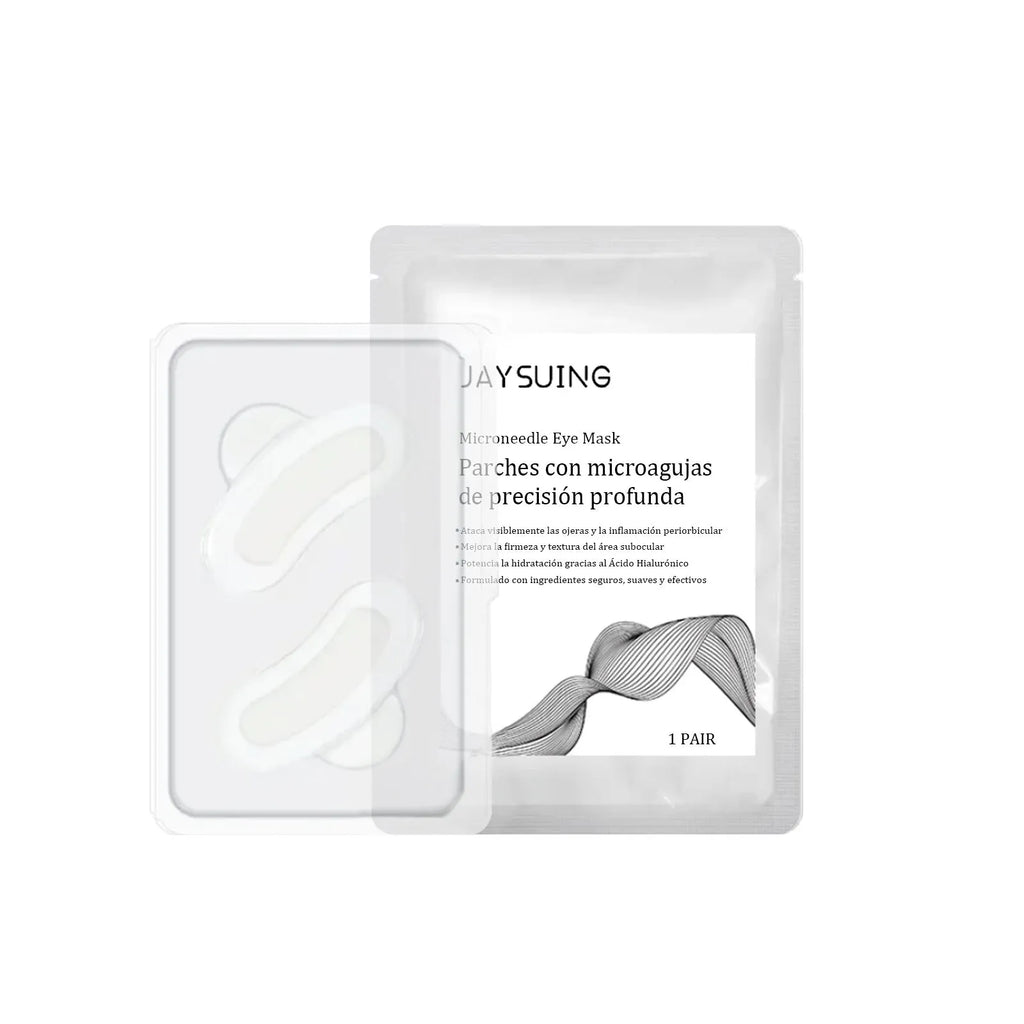 Single pair of micro needle eye mask patches for under-eye treatment with hyaluronic acid