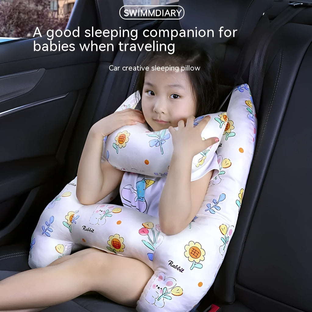 55x70cm car headrest pillow with cartoon pattern and pearl cotton filling