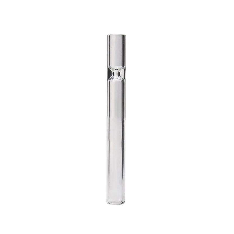 Clear glass telescopic straight smoke pipe with a suction nozzle