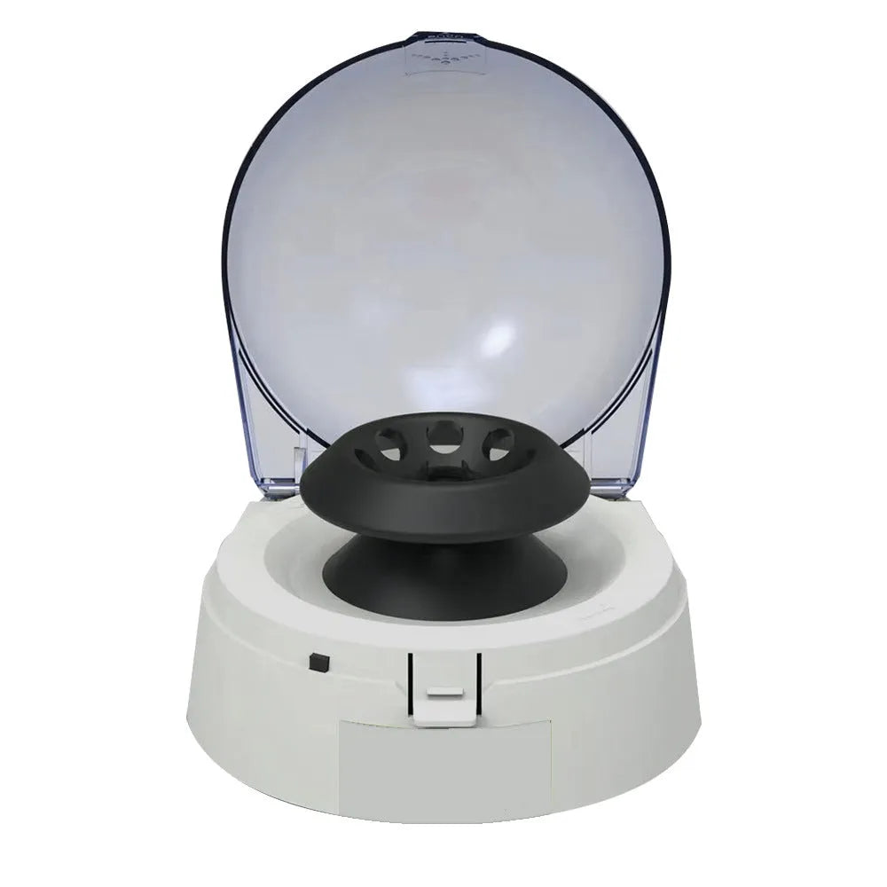 Mini laboratory centrifuge with electric operation and compact dimensions
