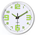 Modern 8 inch diameter luminous plastic wall clock for home and office decoration