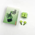 YX06 wireless TWS headphones with transparent cabin in four colours: white, black, orange, green