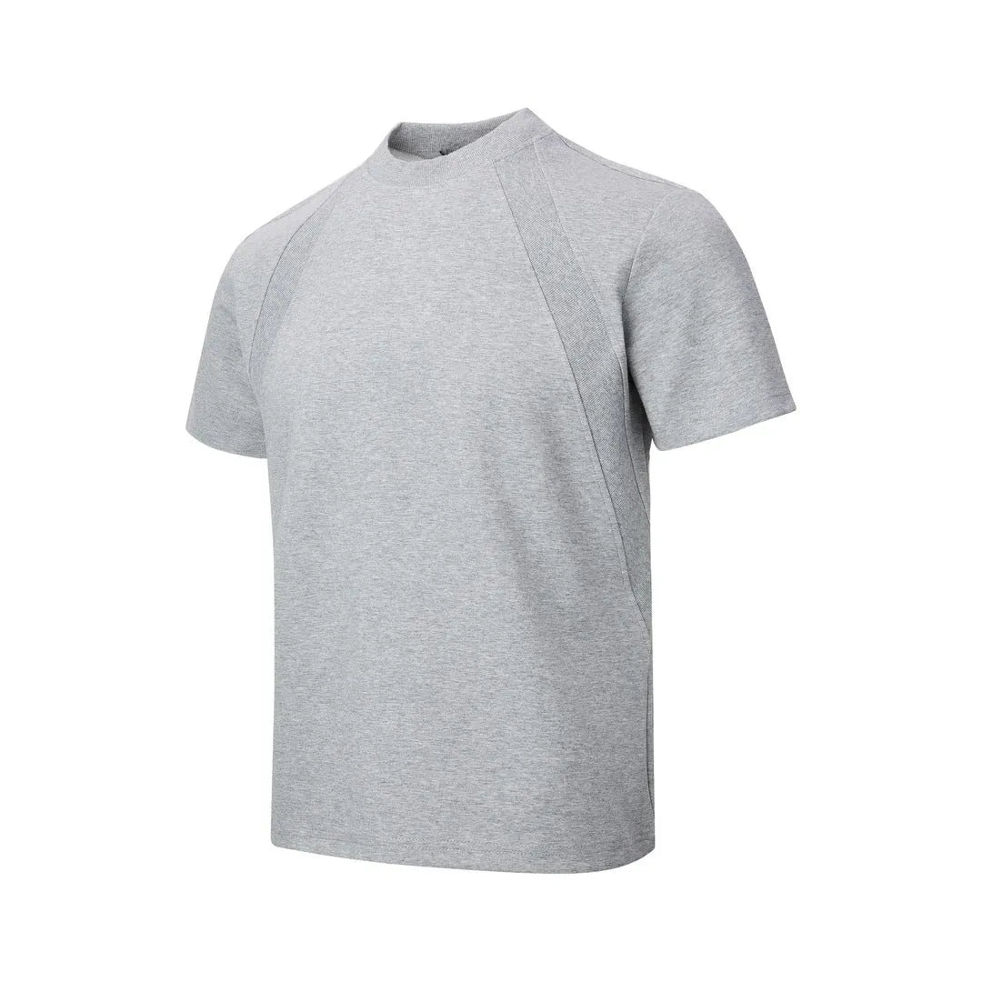 Loose fit short sleeve top with air layer stitching in black, white, or grey colours