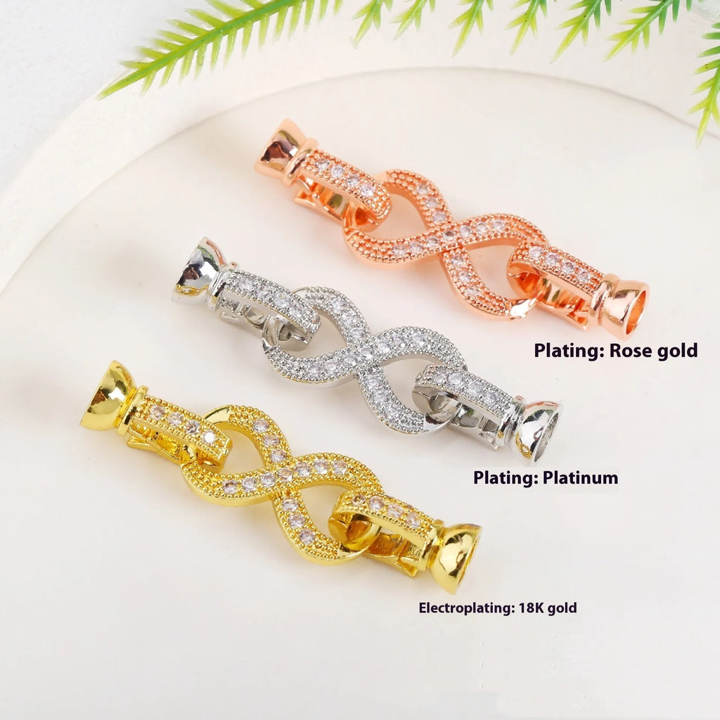 Small gold plated necklace clasp with pearl detail for DIY jewellery making