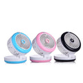 USB mini humidifier fan in blue, 2000mAh, 300ml tank, three speed settings, portable design