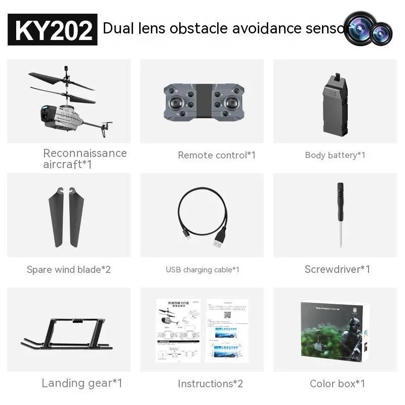 Heifeng grey reconnaissance UAV helicopter drone with obstacle avoidance and remote control