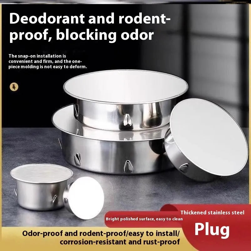 Stainless steel inlay floor drain deodorant seal cover with modern design for 201to160 tube plug