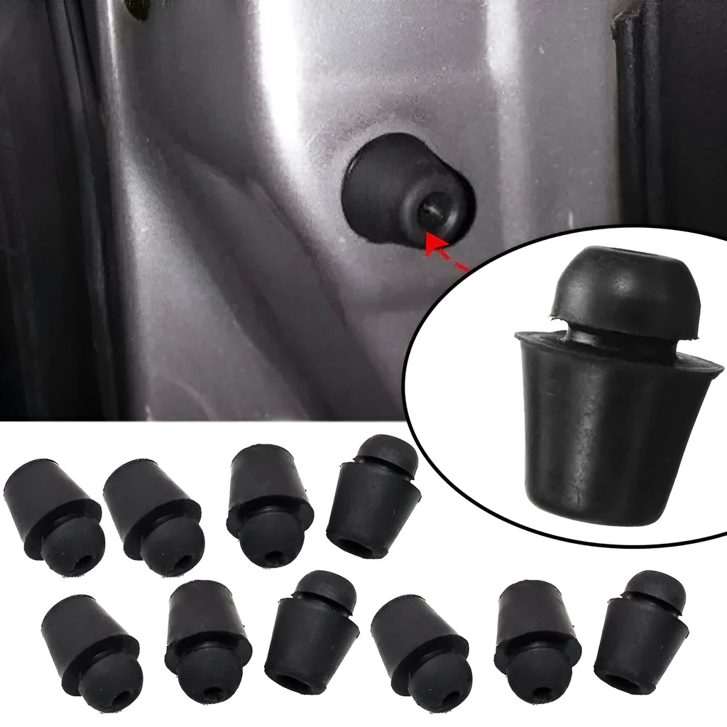 10 black rubber automotive damping clips for universal vehicle vibration reduction