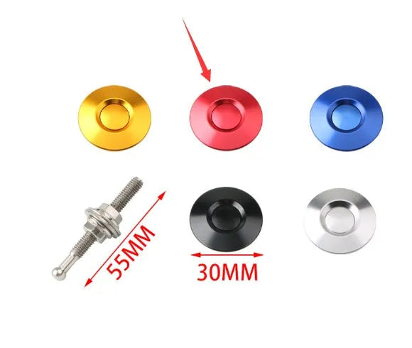 30mm aluminium alloy vehicle cover lock with iron screw in silver, black, gold, blue, or red.