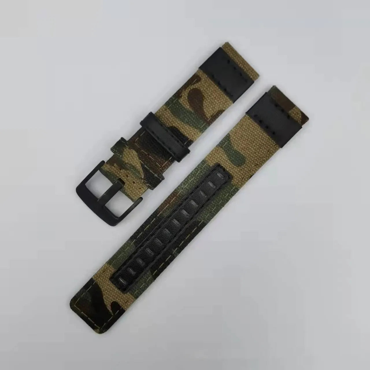 Oxford cloth watch strap in multiple colours showing short and extended length options.
