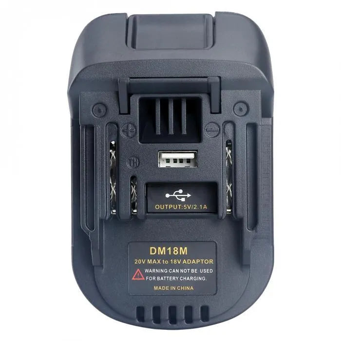 Black Milwaukee to Makita battery adapter measuring 125cm for DM18M to H99F conversion