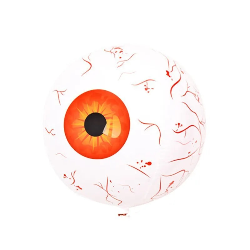 Halloween eyeball balloon with bloodshot design inflated to 40 cm diameter
