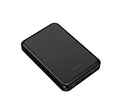 Black electric heating vest power bank with belt clip showing 10000mAh capacity label