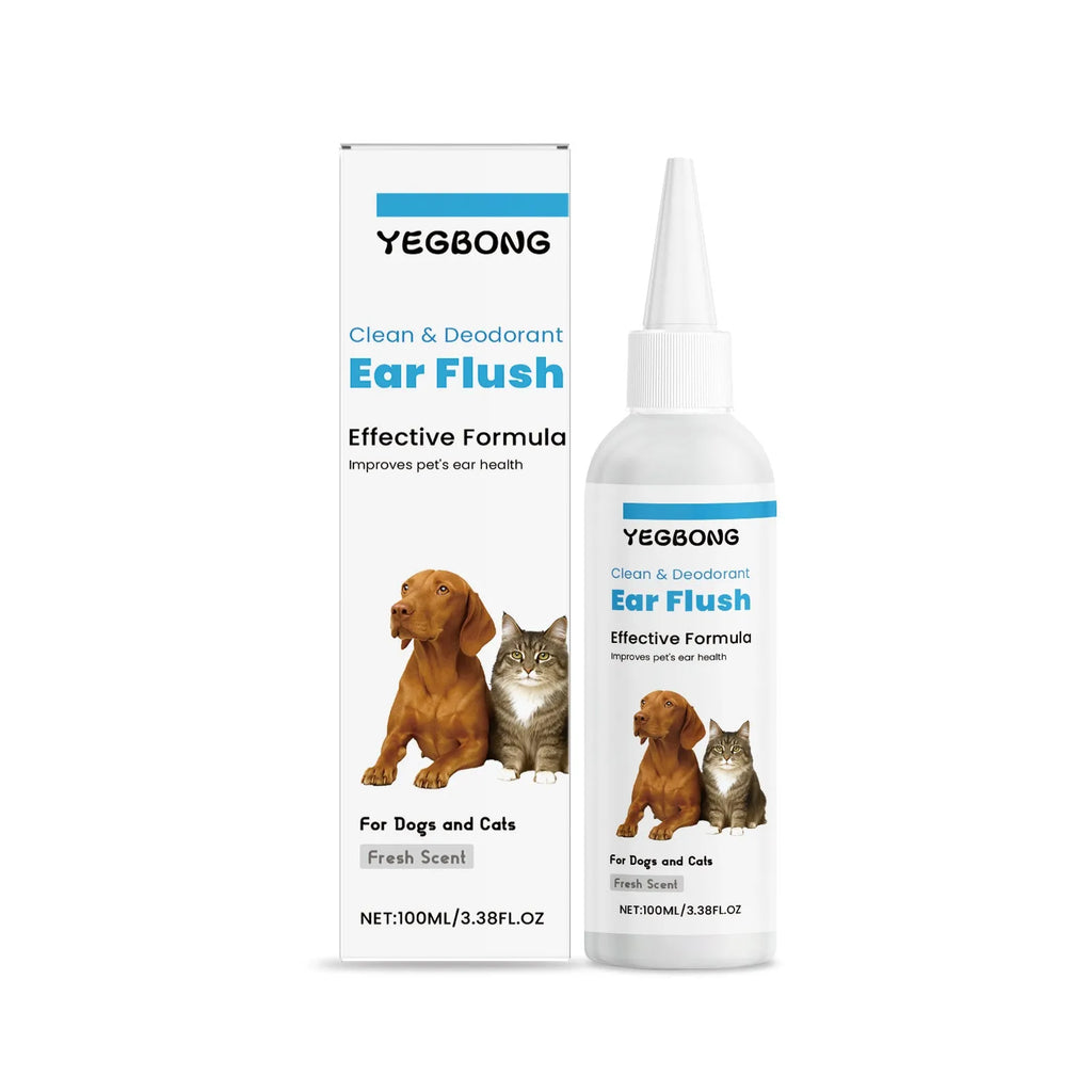 100ml bottle of pet ear cleaner solution for cats and dogs for gentle earwax removal