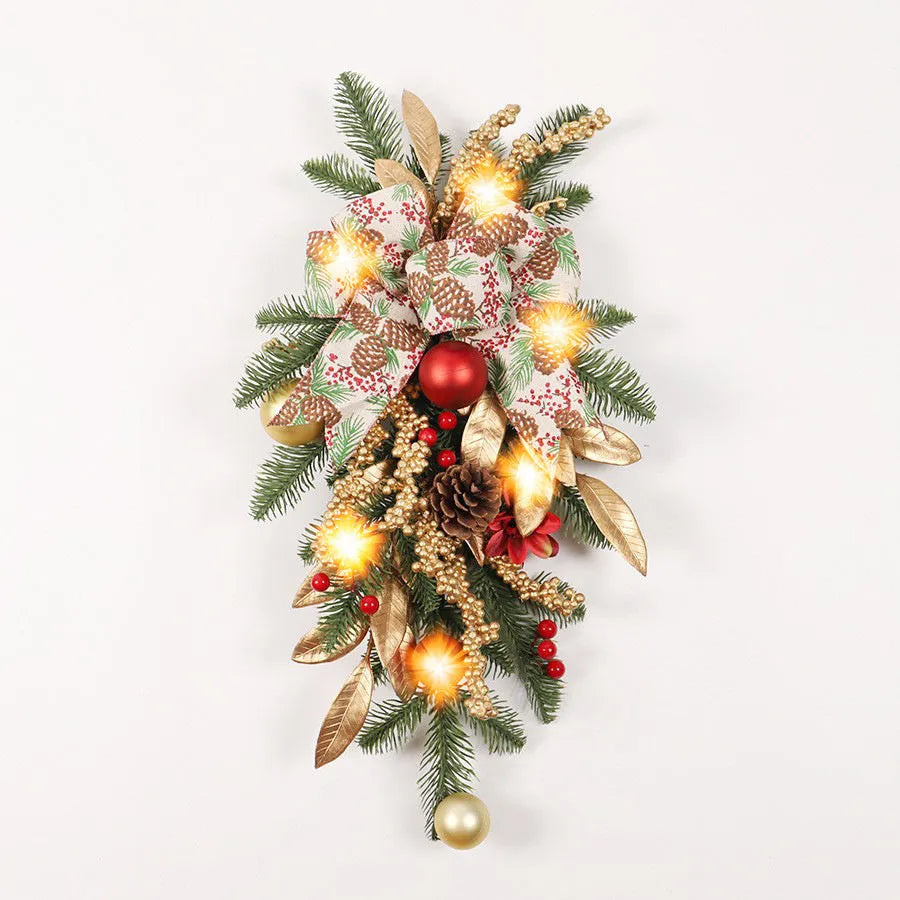 American country style Christmas garland in four formats with optional lighting