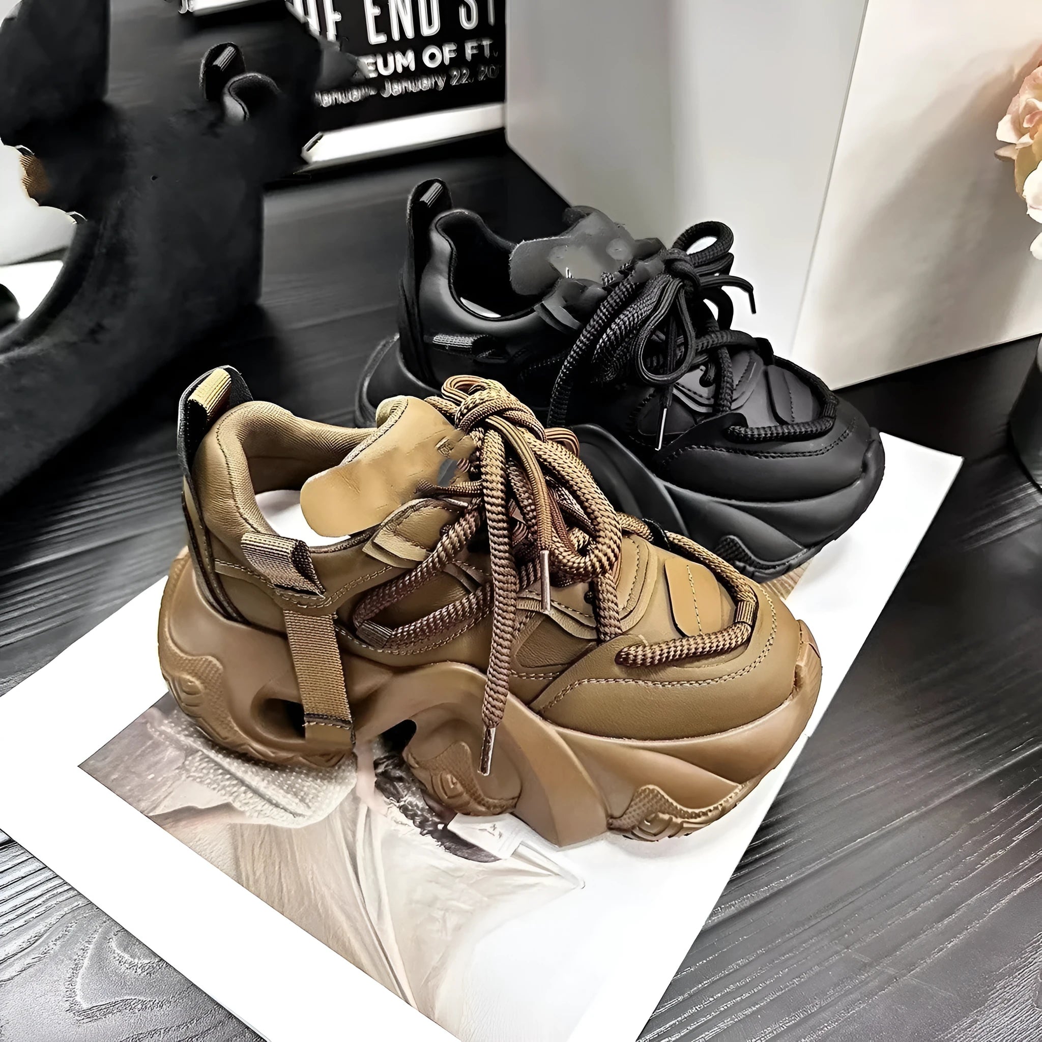Women's casual wedge sneakers with cross-strap detail and round toe in three colour options