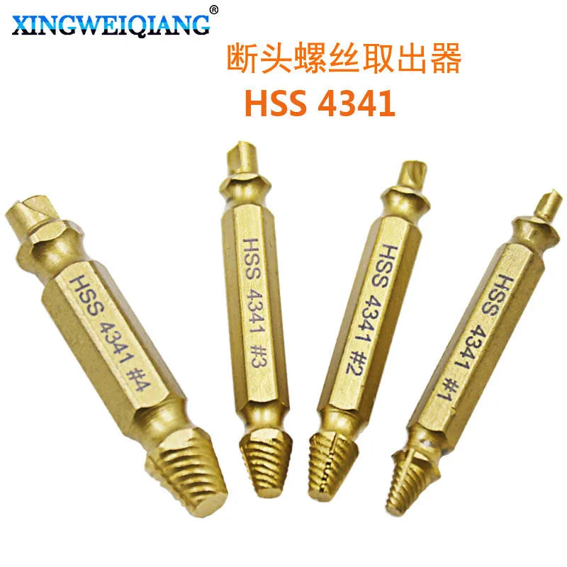 4341 high-speed steel screw extractor set of 5 tools for removing stripped and rusted screws